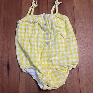 GAP Yellow and White Diaper Covers Gingham Pattern